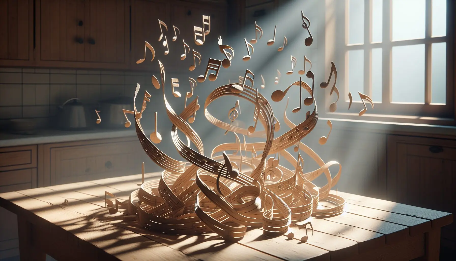 Generate an image of music notes intermingled with numbers, flowing like a melody on a page.