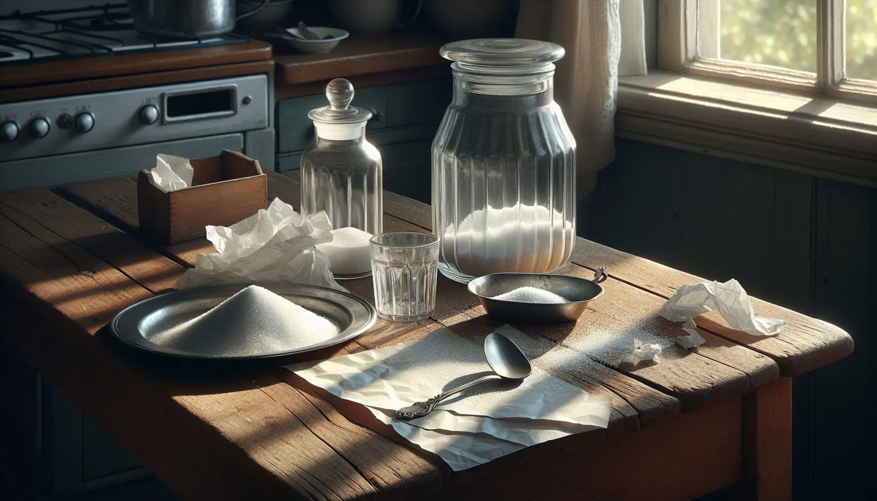 Create an image showing glass jars and a spoon, ready for rhythmic play.