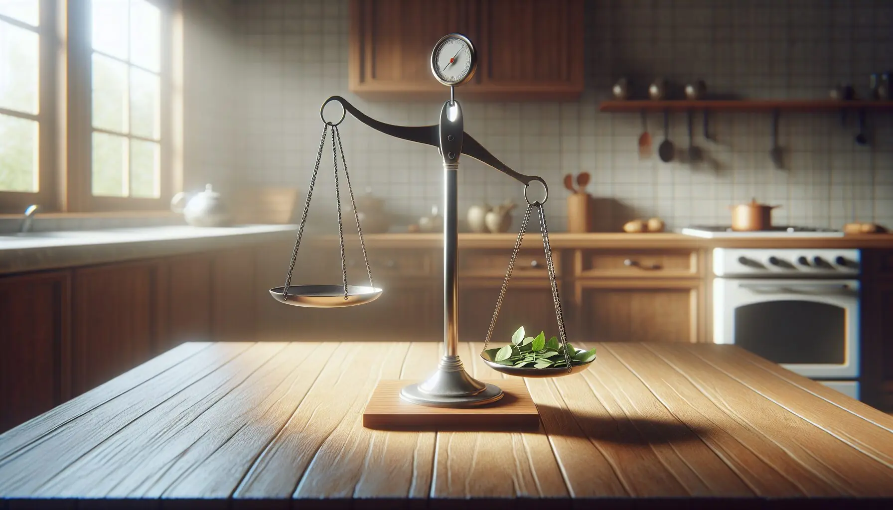 Design an image of a balance scale symbolically tipping towards courage and resilience, adorned with leaves.