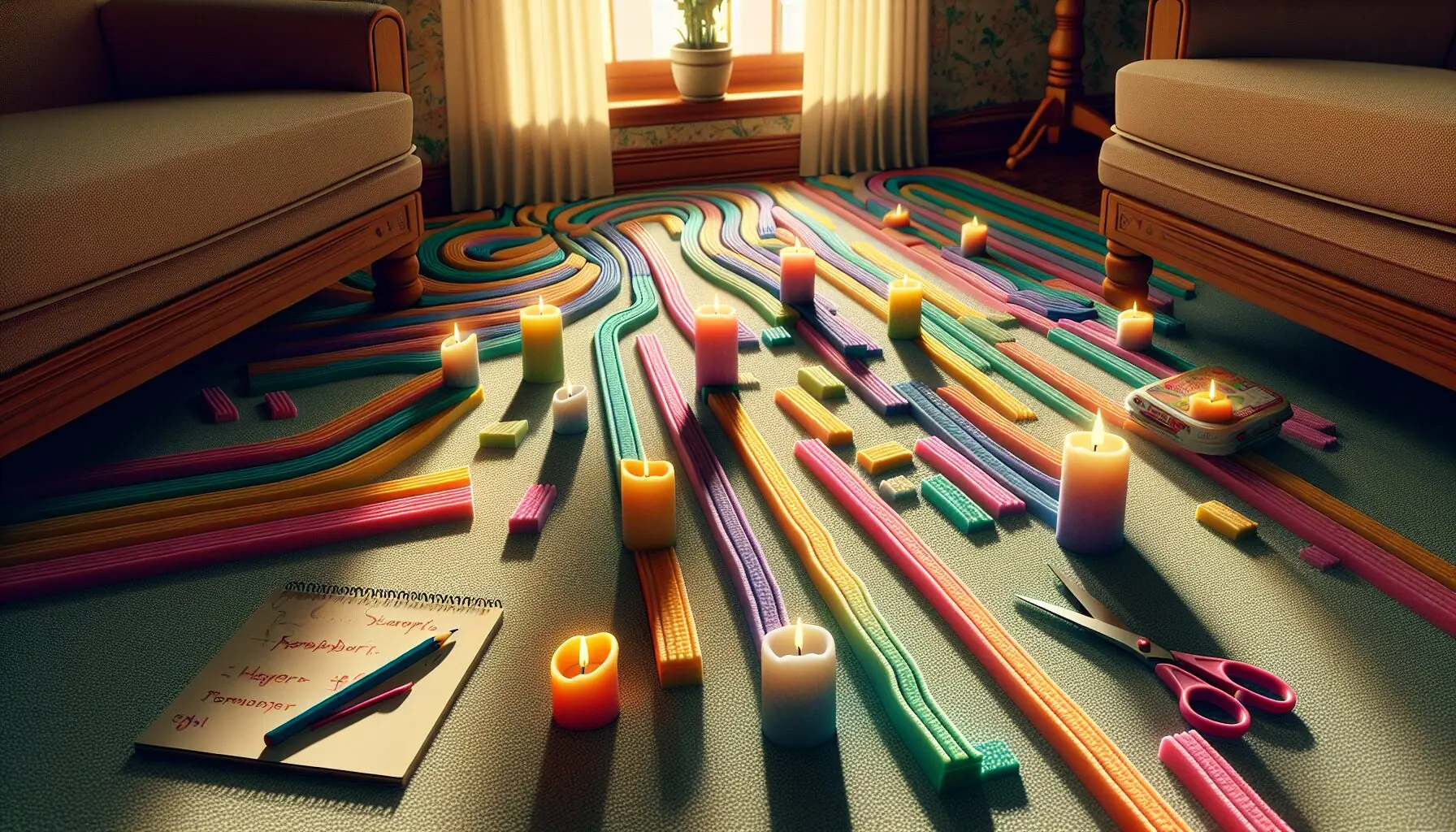 Generate an illustration showing a jumping child outlined in a fun, animated style, demonstrating physical activity and coordination.