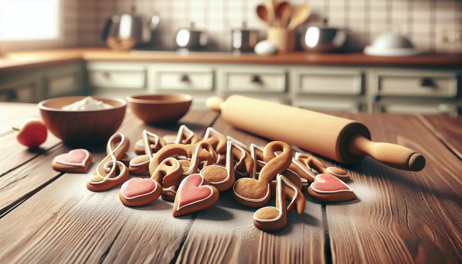 Generate an image of musical notes and hearts intertwining, symbolizing the bond between music and emotional growth.