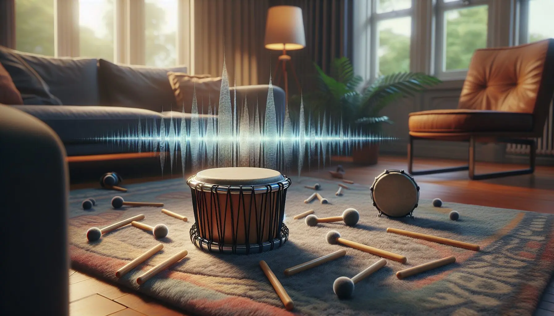 Generate an image of sound waves radiating from a child's hand clapping.