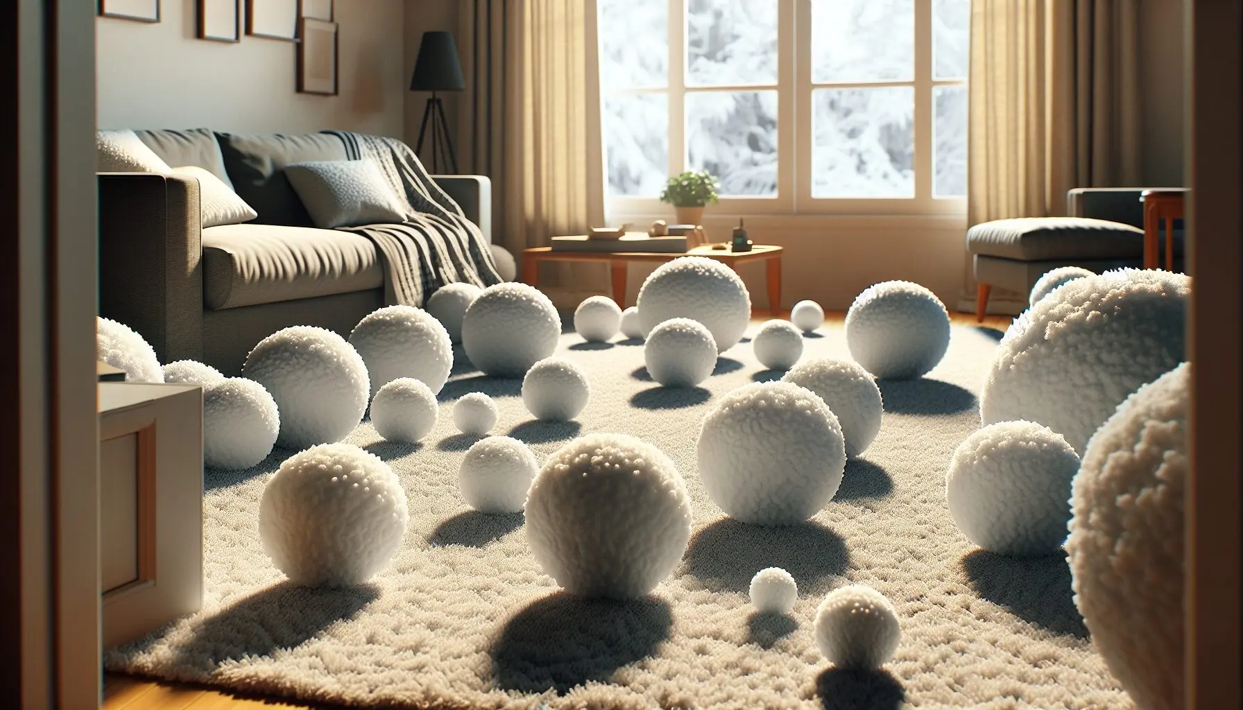 Generate an image of kids' hands and snowballs, depicting movement and coordination.