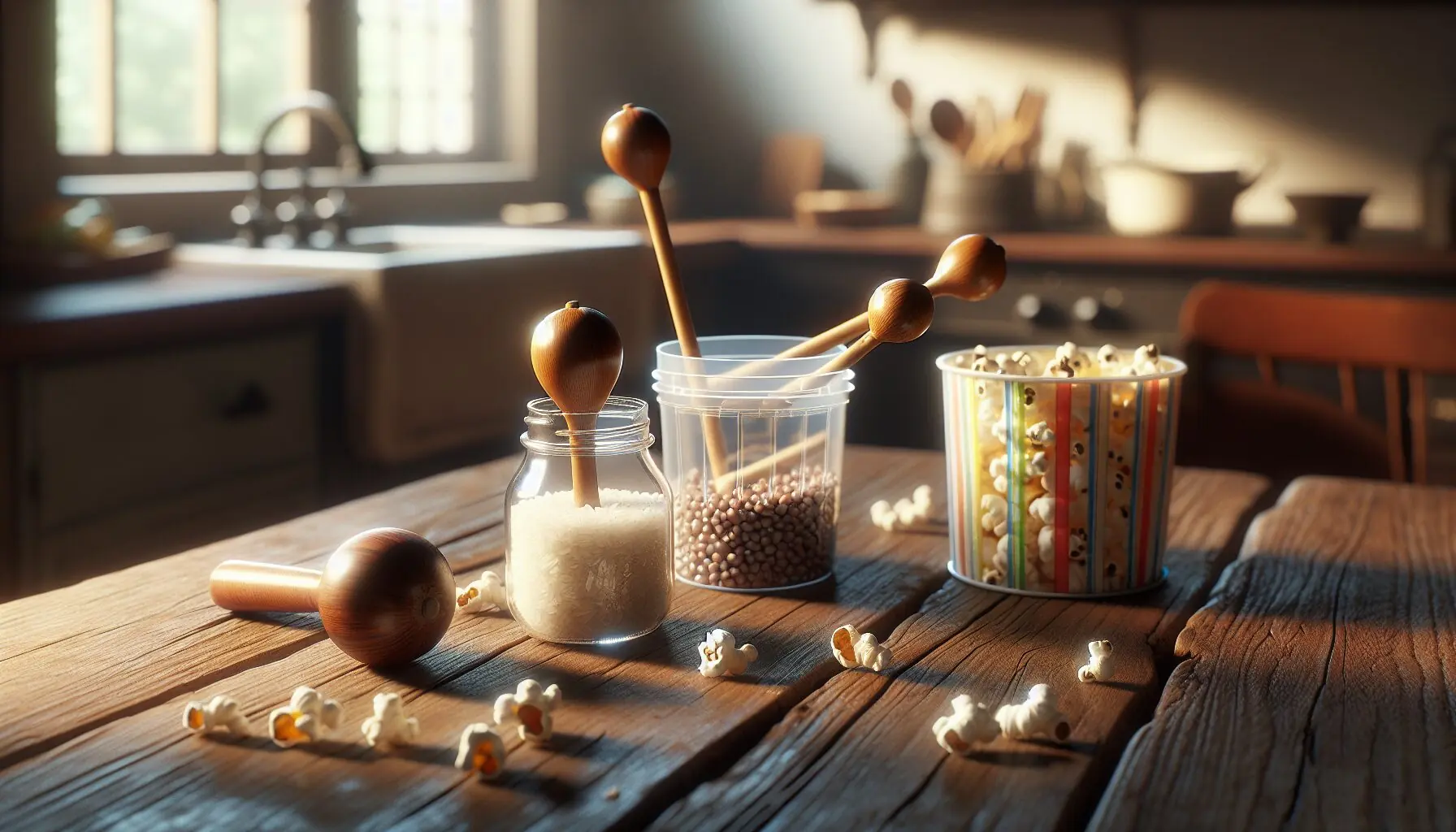 Depict a whimsical map-like collage of various homemade instruments explored by children in a playful setting.