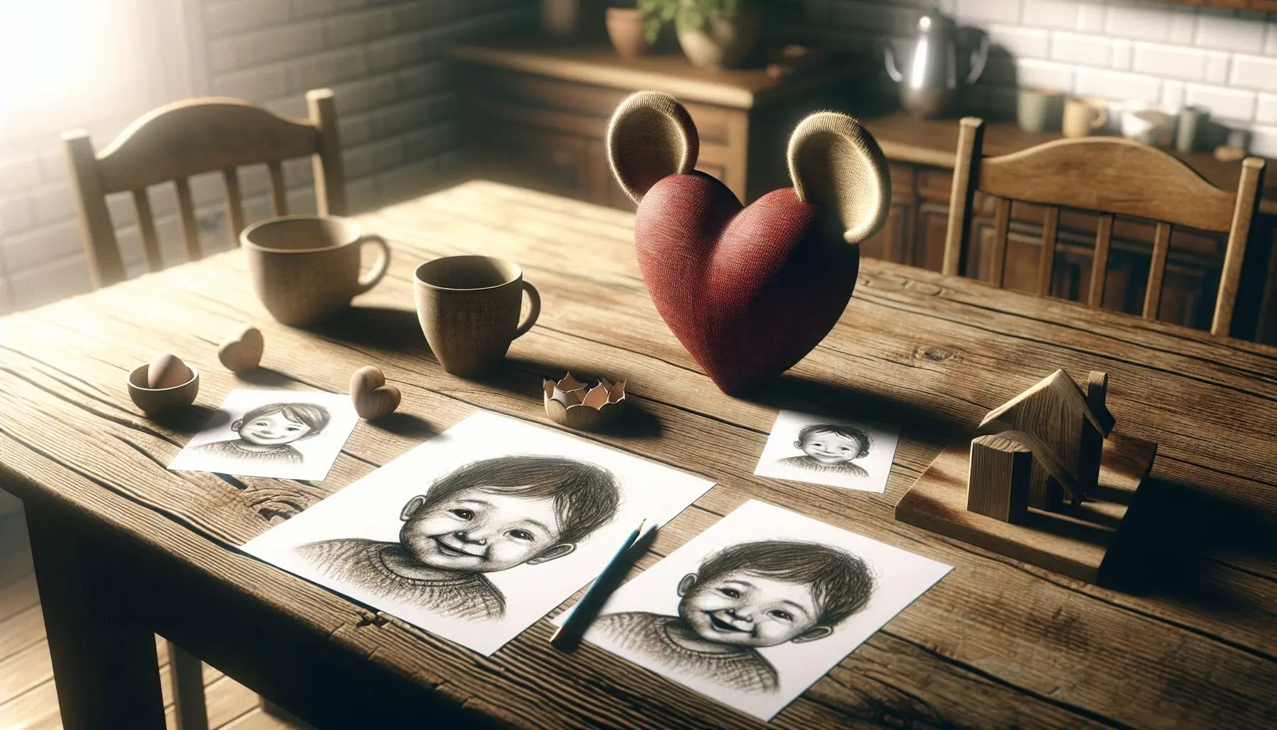 Create an image depicting empathetic icons, such as a heart with ears and friendly faces, illustrating the growth of empathy.