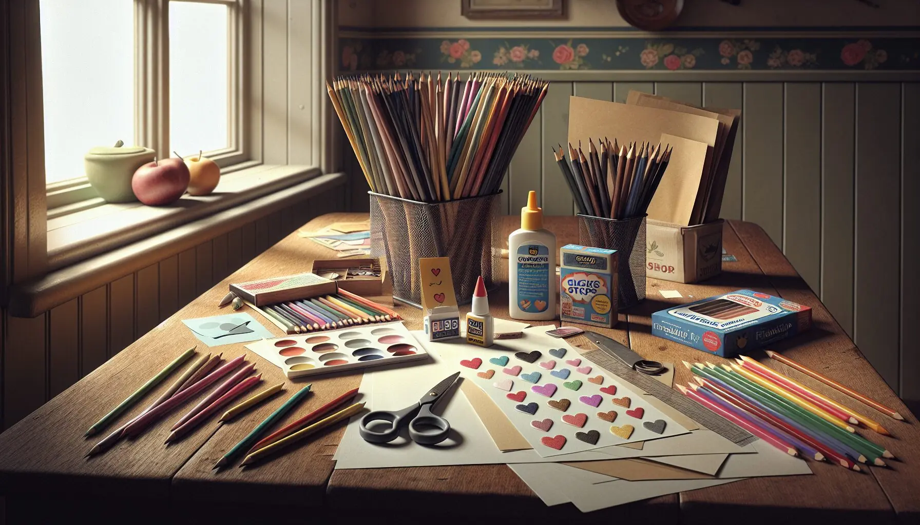 Generate an image of a whimsical illustration depicting cartoon hearts and stars symbolizing emotional growth.