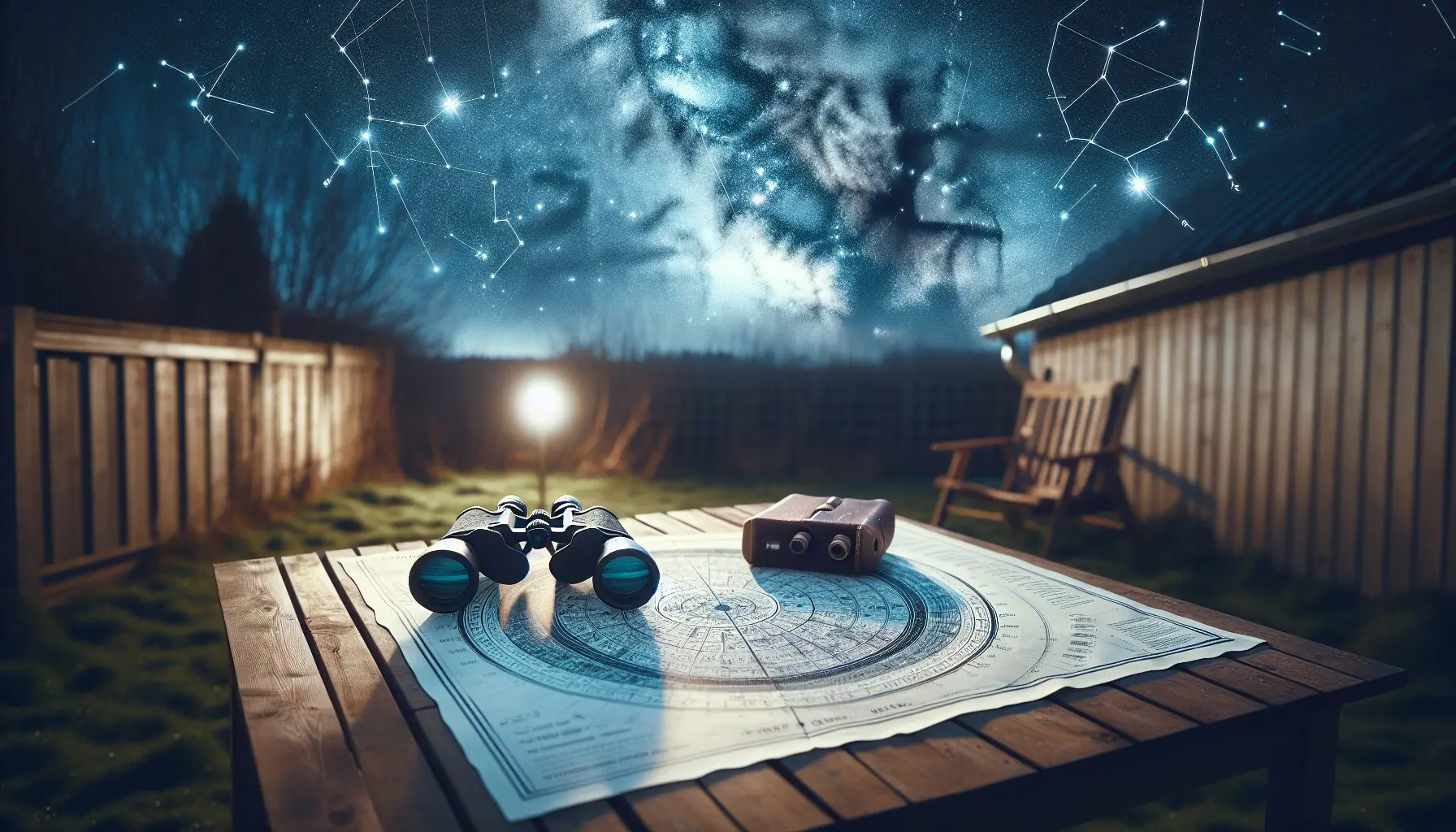 Generate an image of a starry winter sky with visible constellations like Orion and Gemini.