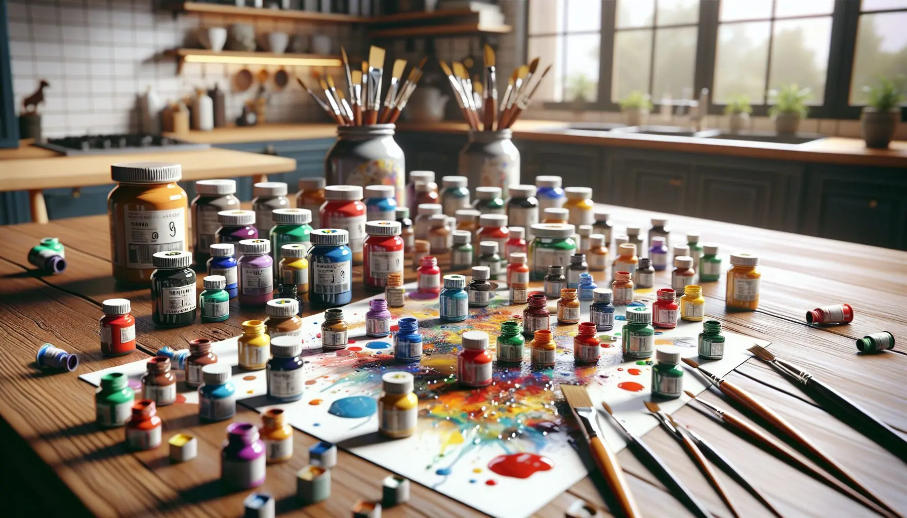 Depict a joyful, colorful mix of abstract colors and shapes on a white paper, symbolizing creativity and learning.